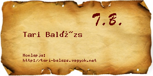 Tari Balázs névjegykártya