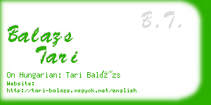 balazs tari business card